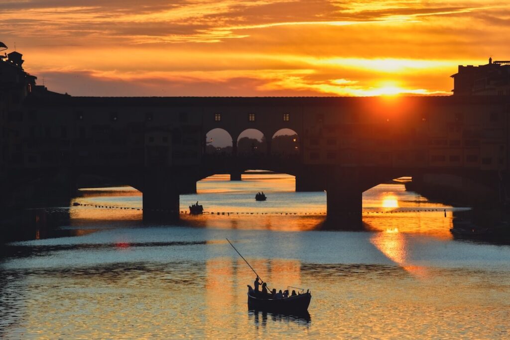 Arno River at sunset