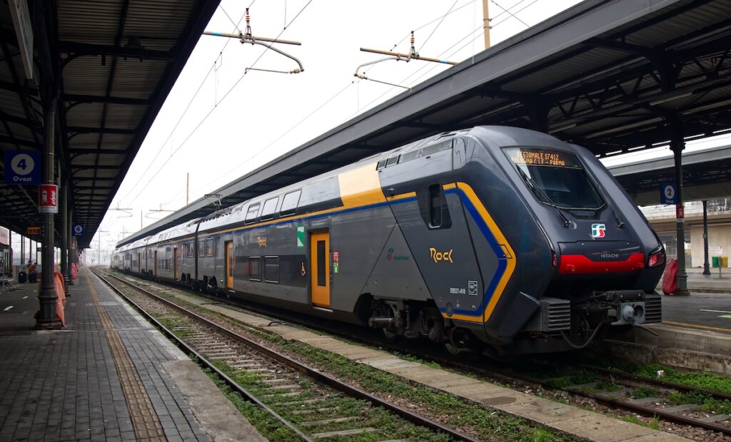 train ready for departure at Bologna Centrale railway station