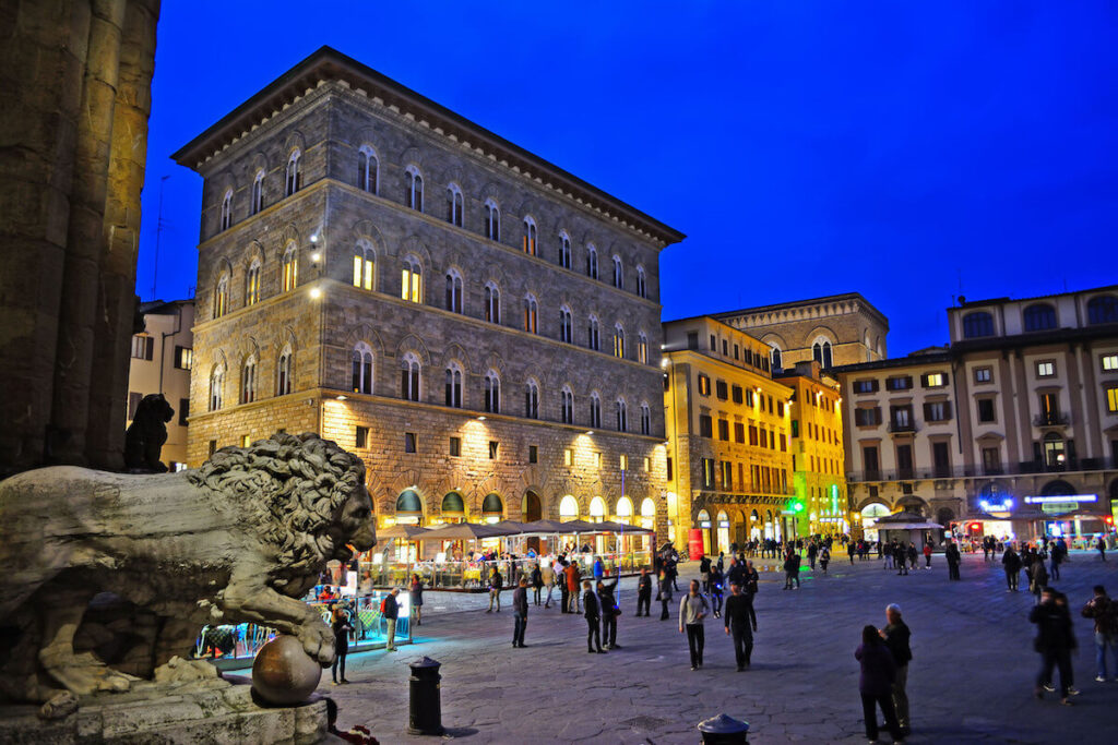 Hercules statue in Piazza della Signoria seen from Palazzo Vecchio, Italy