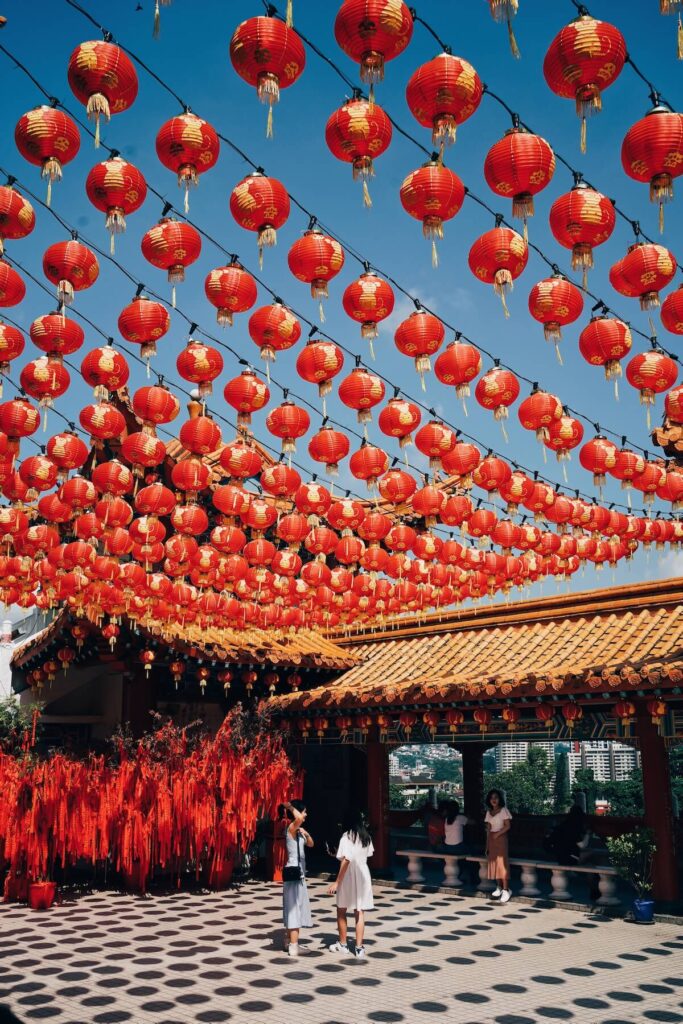 celebrating Chinese New Year at a temple