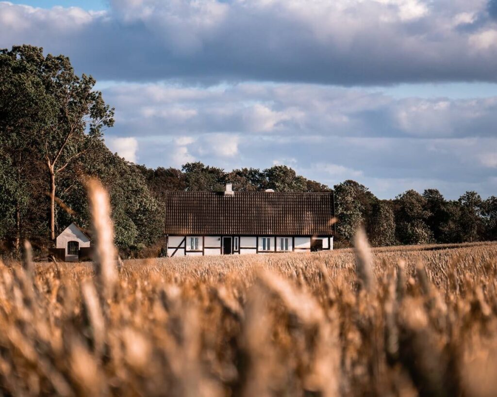 Cottage in fields