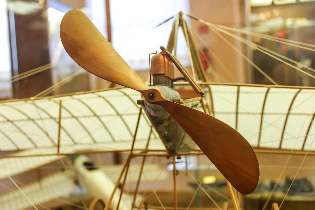 Vintage wooden airplane model by DaVinci