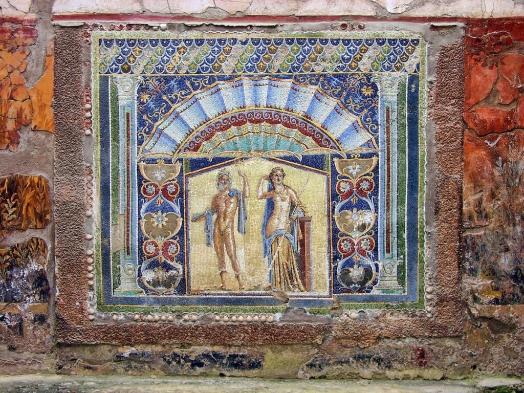 preserved fresco in herculaneum