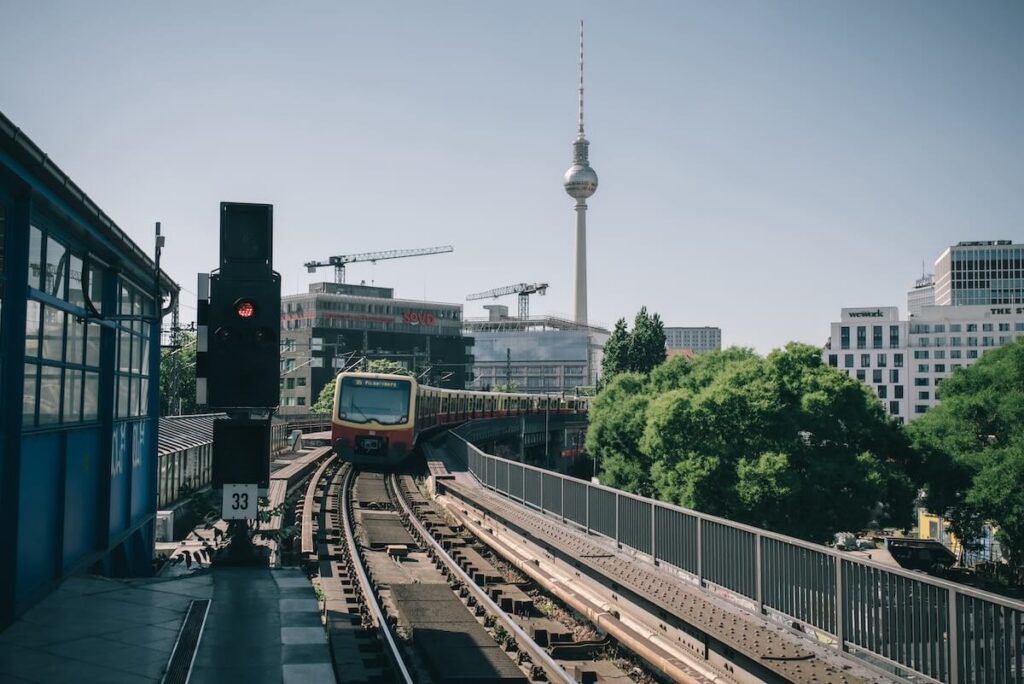 train and railway track in Berlin