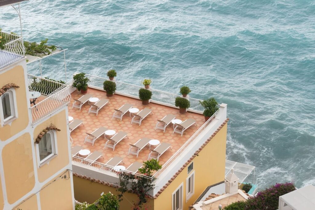 hotel with beautiful viewpoint of Positano, Italy