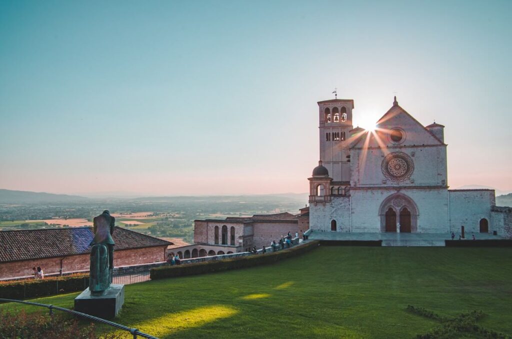 Basilica Assisi at golden hour