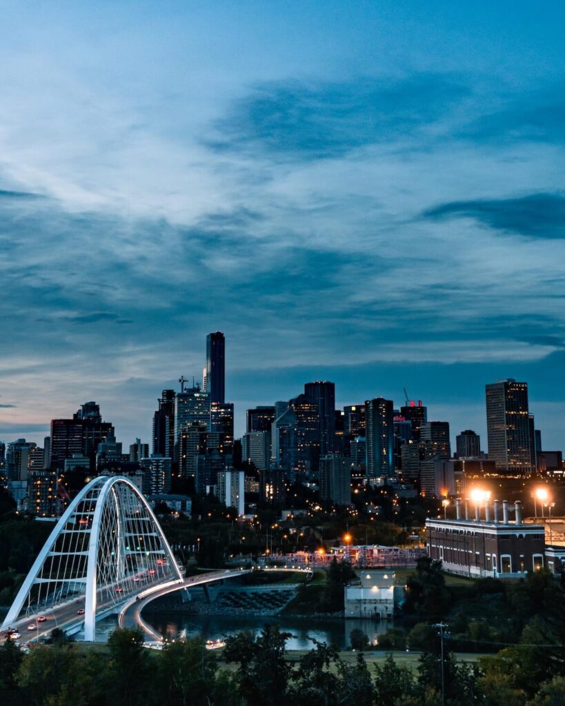 panoramic view of Edmonton skyline