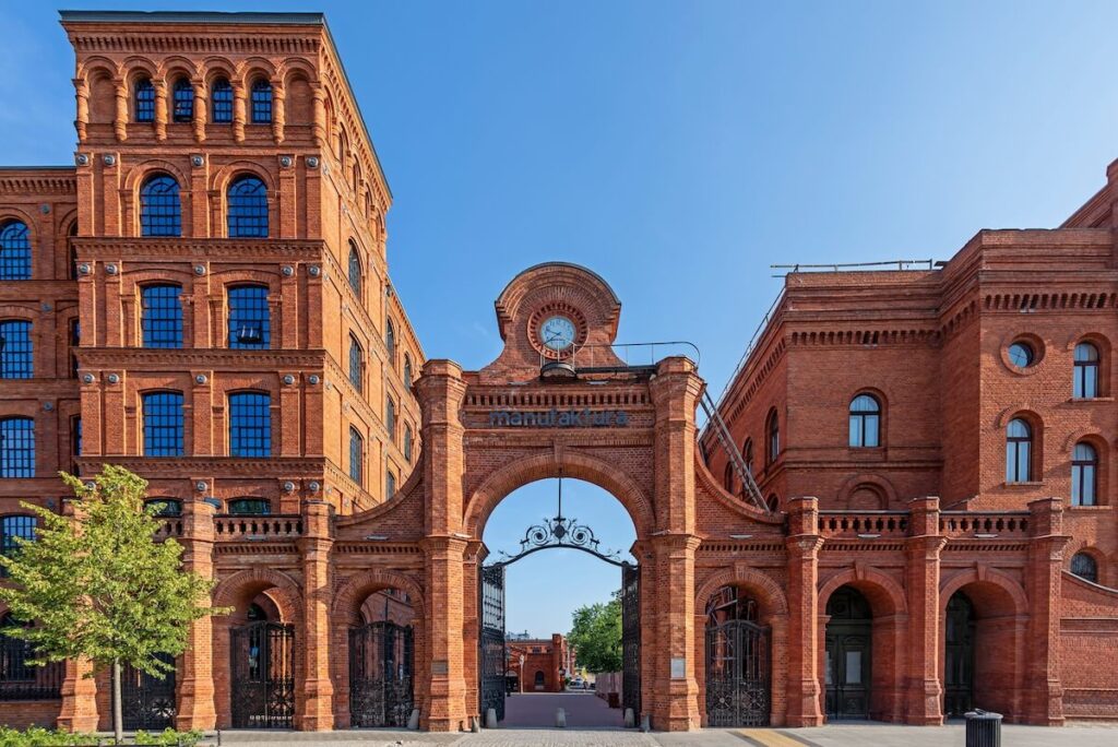 Manufaktura historic gate in Lodz