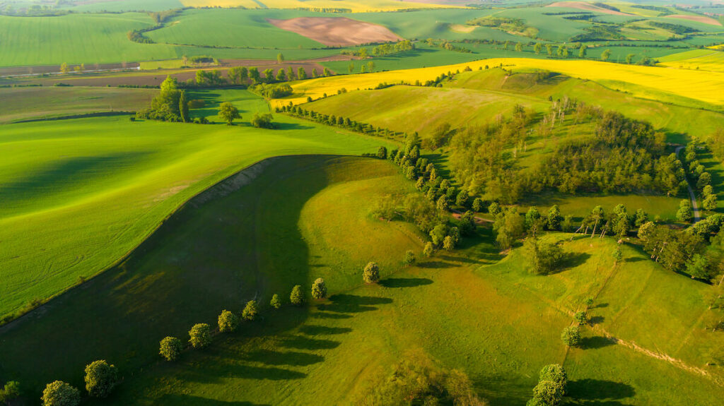 Beautiful aerial landscape in Moravia, Czech Republic