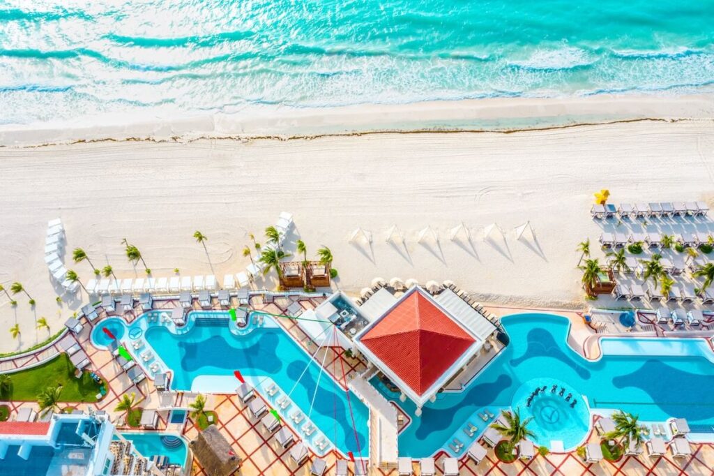 Cancun resort from above