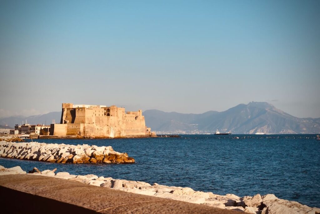 view of Castel dell Ovo and Gulf of Naples