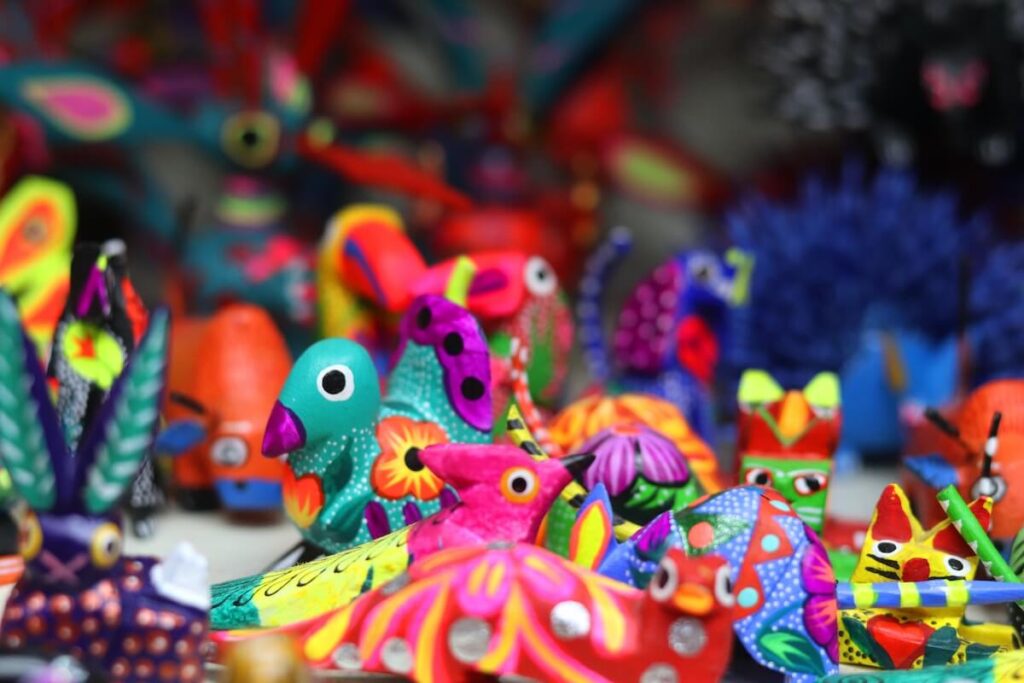 colorful Mexican alebrijes