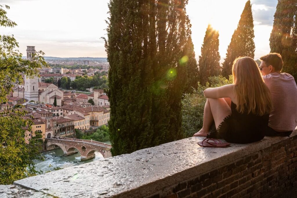 couple sitting on Verona overlook