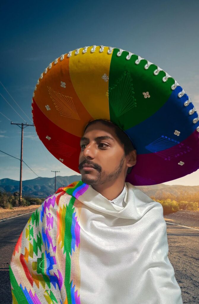 man wearing decorated sombrero