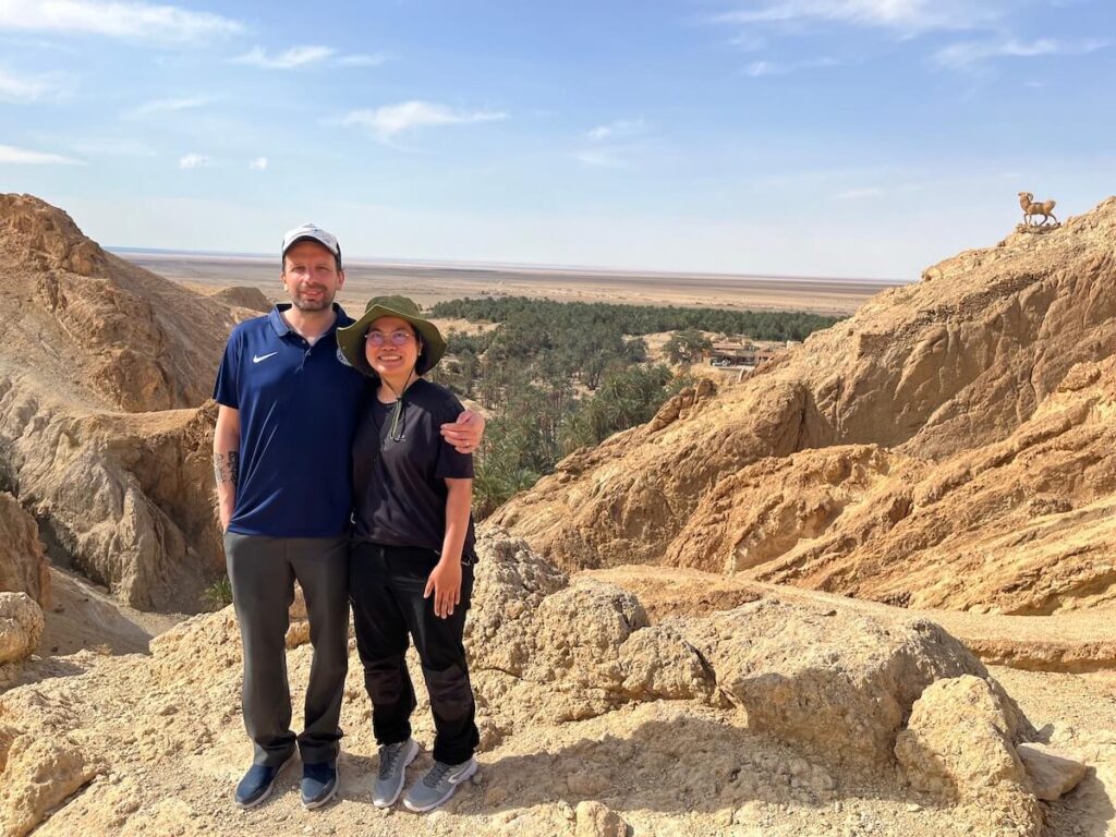 Me and my husband, Alex, in Tunisia
