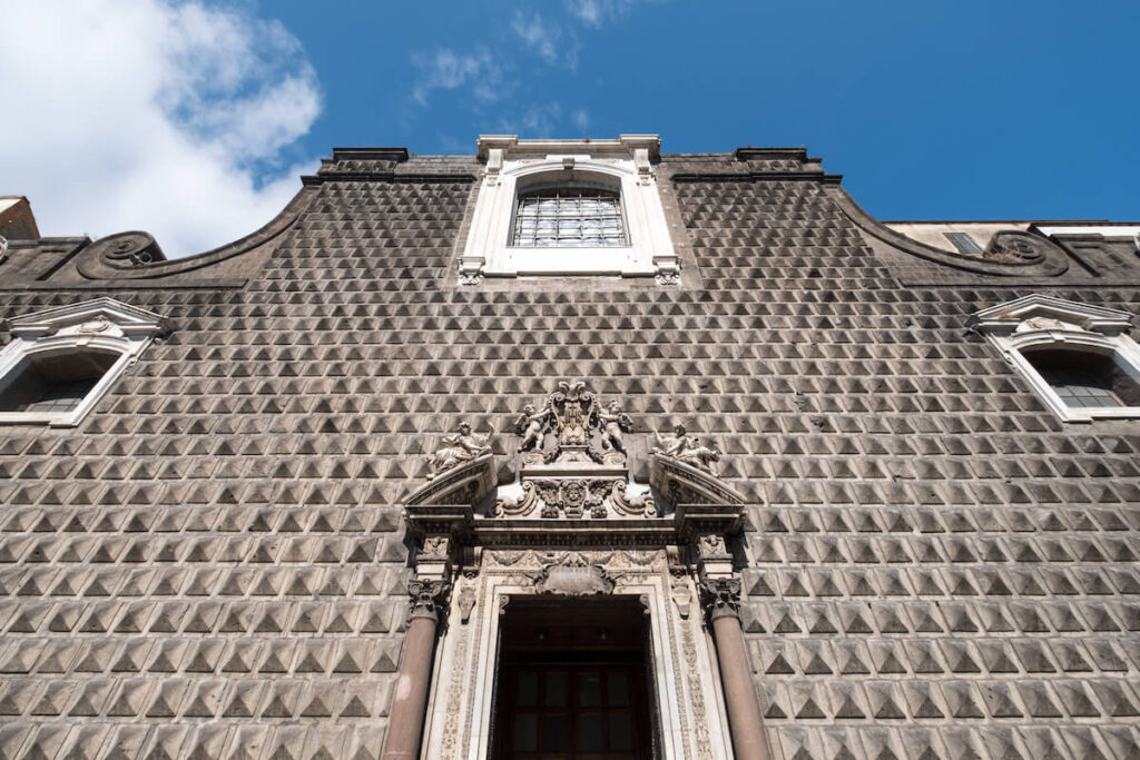 Stonework on the front facade of the Church of Gesù Nuovo