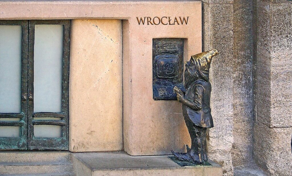 gnome statue in Wrocław, Poland