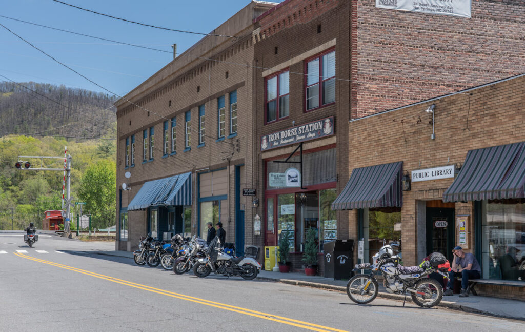 The Appalachian Trail goes right through downtown along Bridge Street