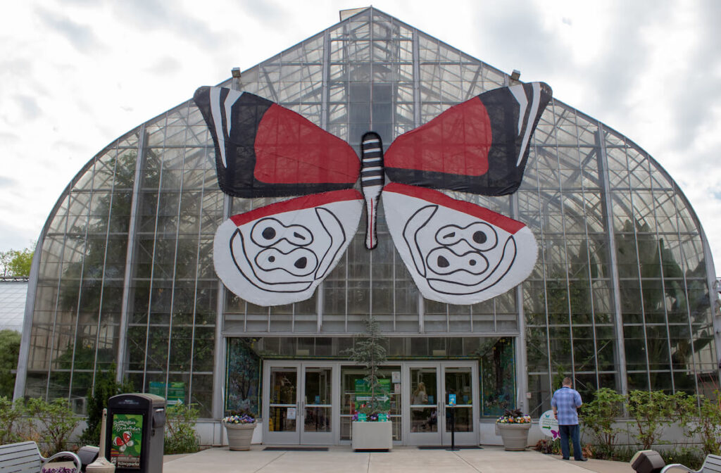 View of the Krohn Conservatory in Cincinnati, OH