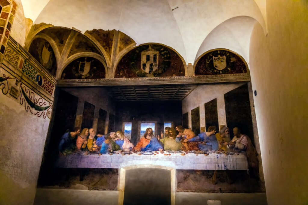The Last Supper by Leonardo da Vinci in the refectory of the Convent of Santa Maria delle Grazie
