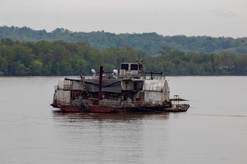 The USS Nightmare, Haunter Dredge in Greater Cincinnati on the banks of the Ohio River