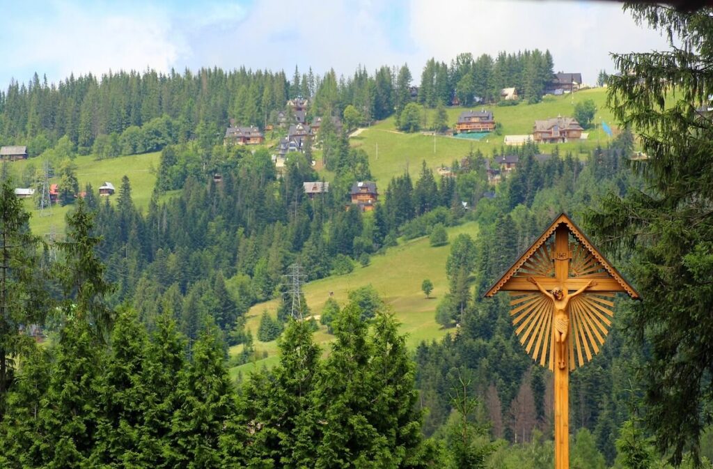 Zakopane mountain view from a village in Poland
