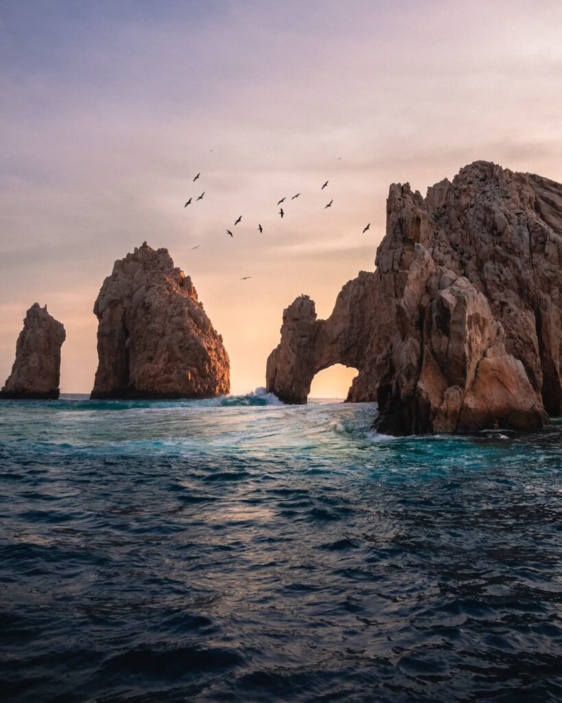 The Arch of Cabo San Lucas at sunset
