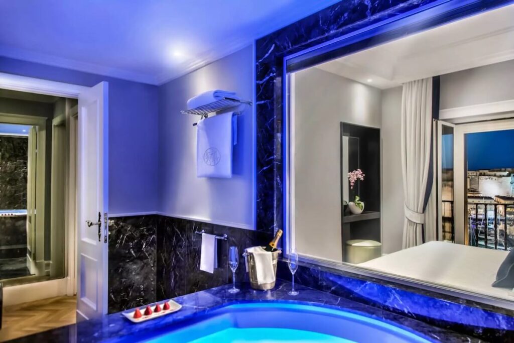 jacuzzi ready for couple at grand hotel santa lucia