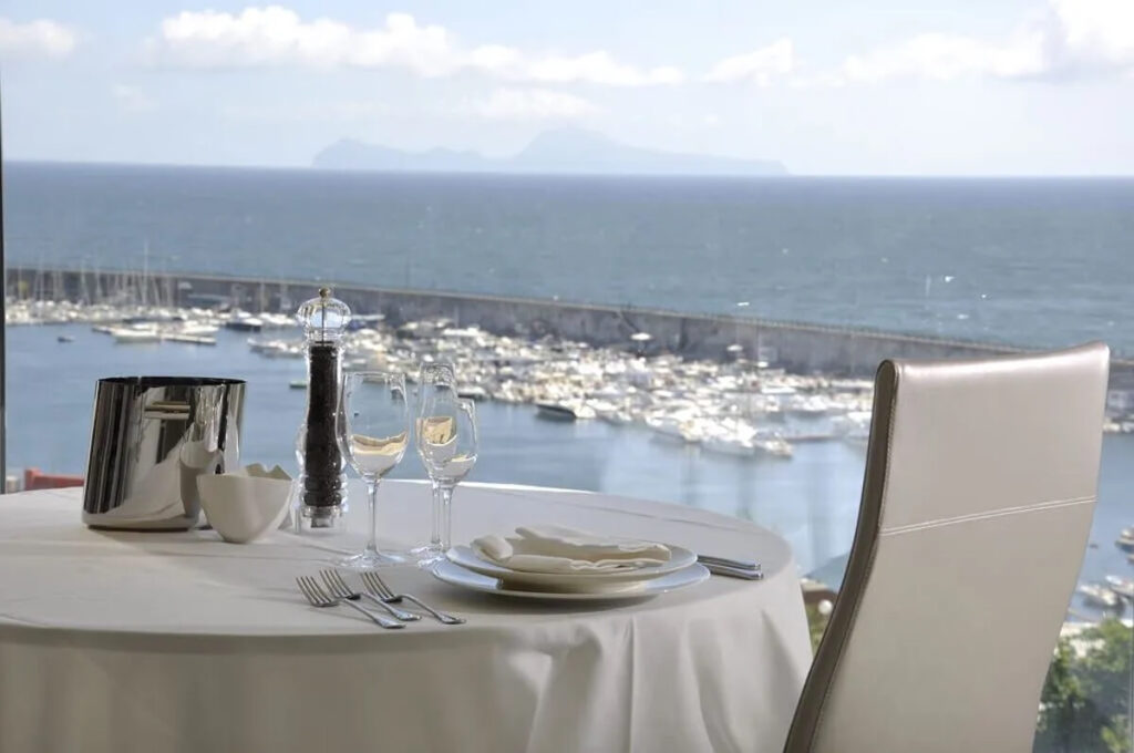 table for one at hotel poseidon rooftop