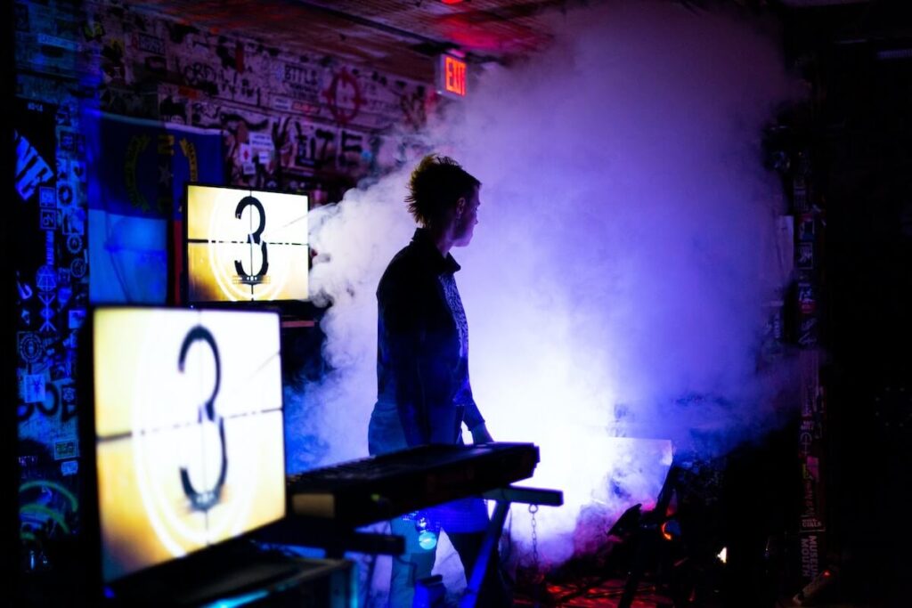 DJ amidst fog machine at The Milestone Club in Charlotte