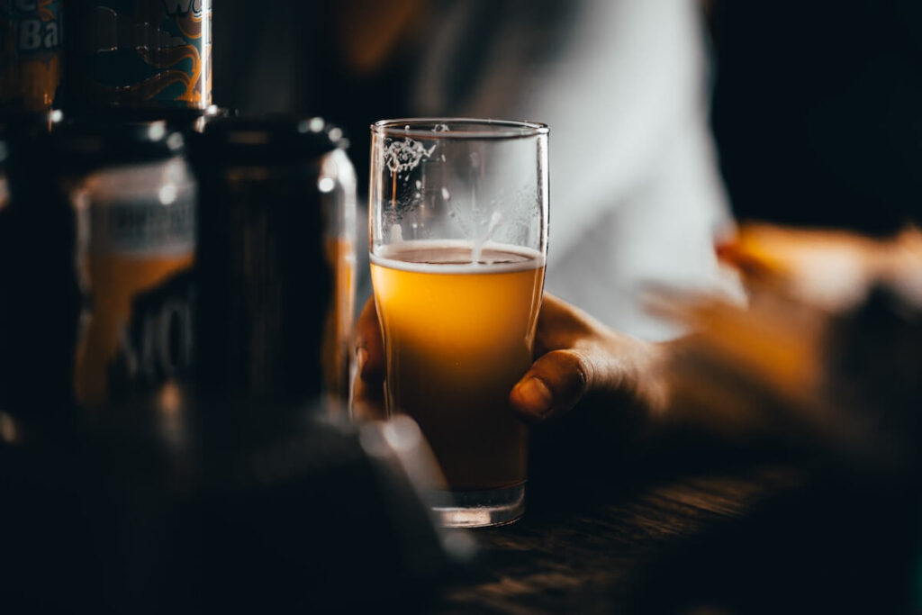brewery beer pint close-up