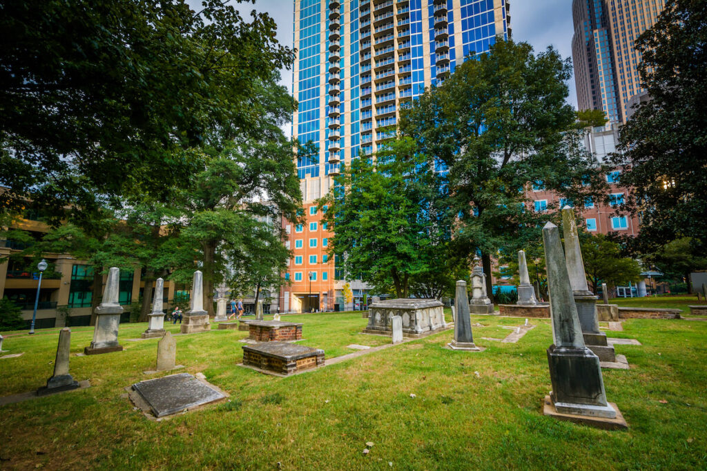 Cemetery in the historic Fourth Ward of Charlotte, North Carolina