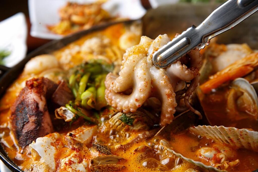 Spicy Seafood Stew or haemultang, a specialty in Busan