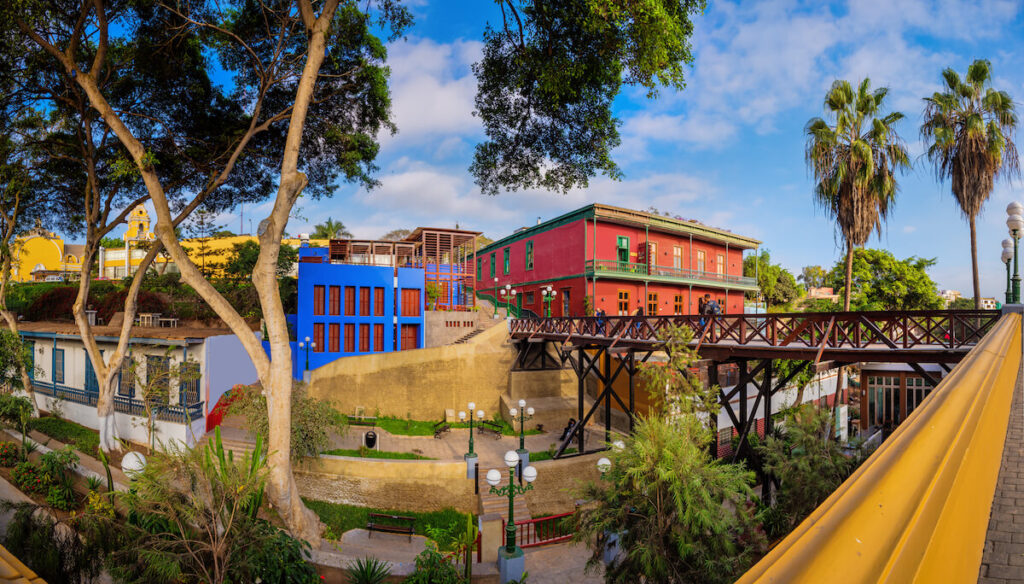 colorful historic houses in barranco district