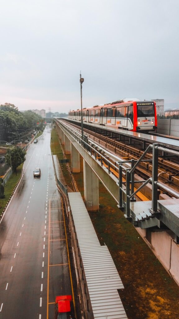 LRT train cruising in Kuala Lumpur