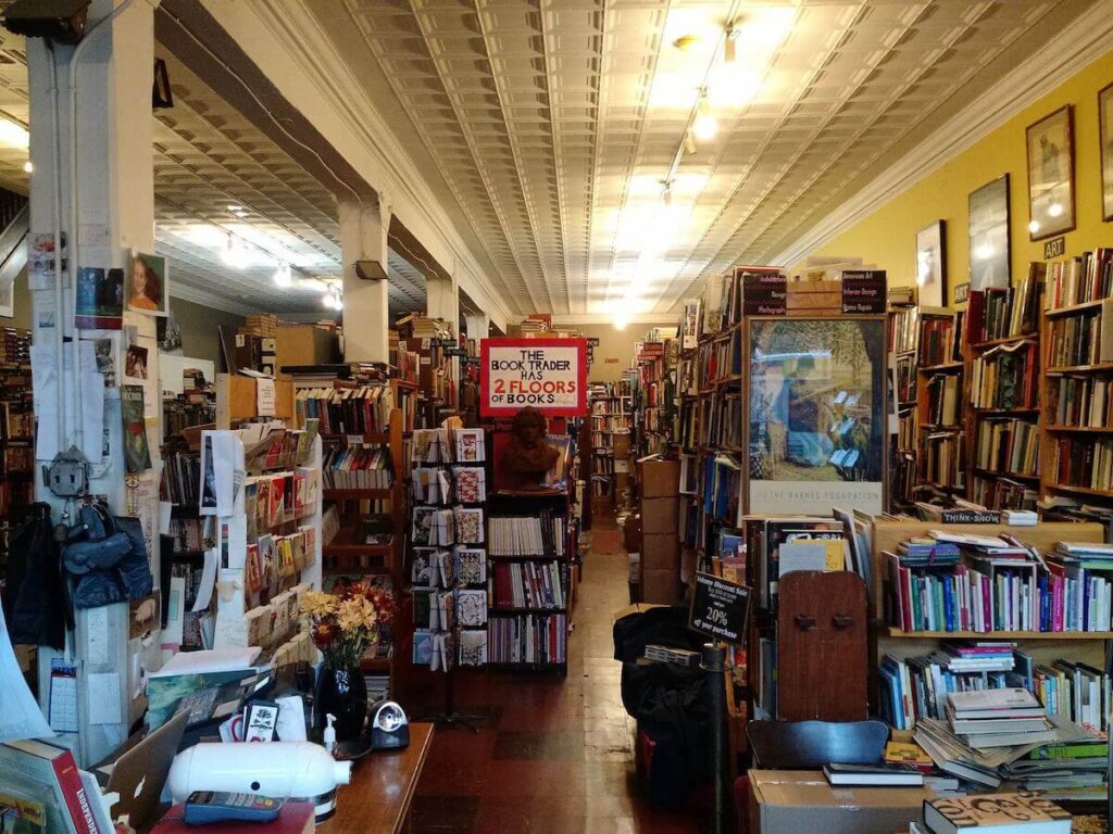 aisles inside The Book Trader