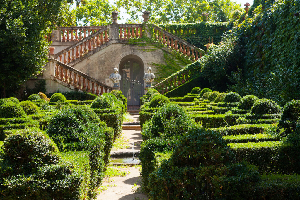 Desvalls Palace at Labyrinth Park in Barcelona, Spain