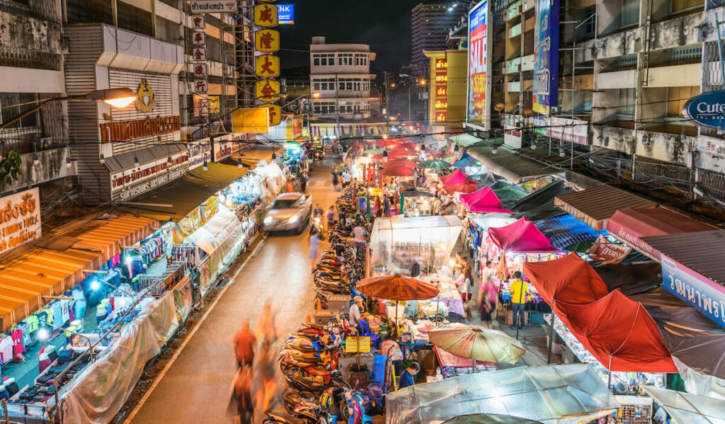 Unidentified people walk in Ton Lam Yai market in Chiang Mai Thailand
