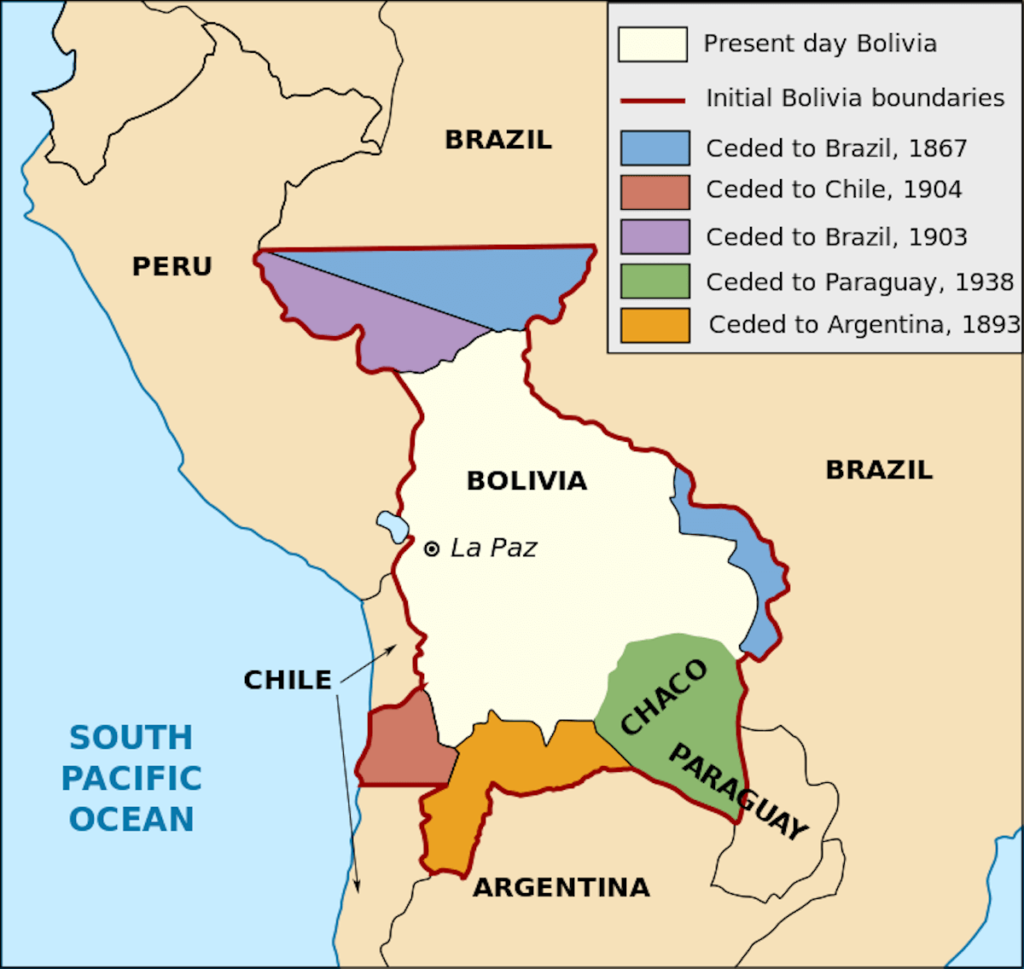 map of bolivia territorial losses