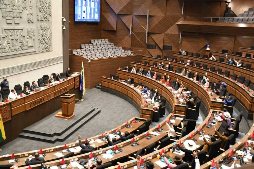 bolivian lower chamber in session