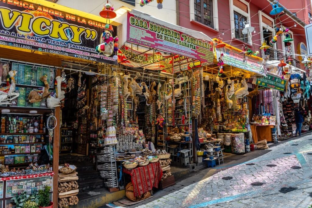 stall in la paz witches market