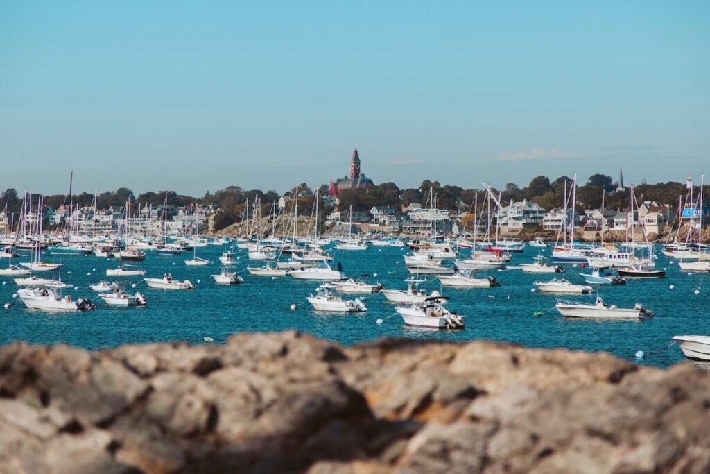 white sailboats in sea at Marblehead