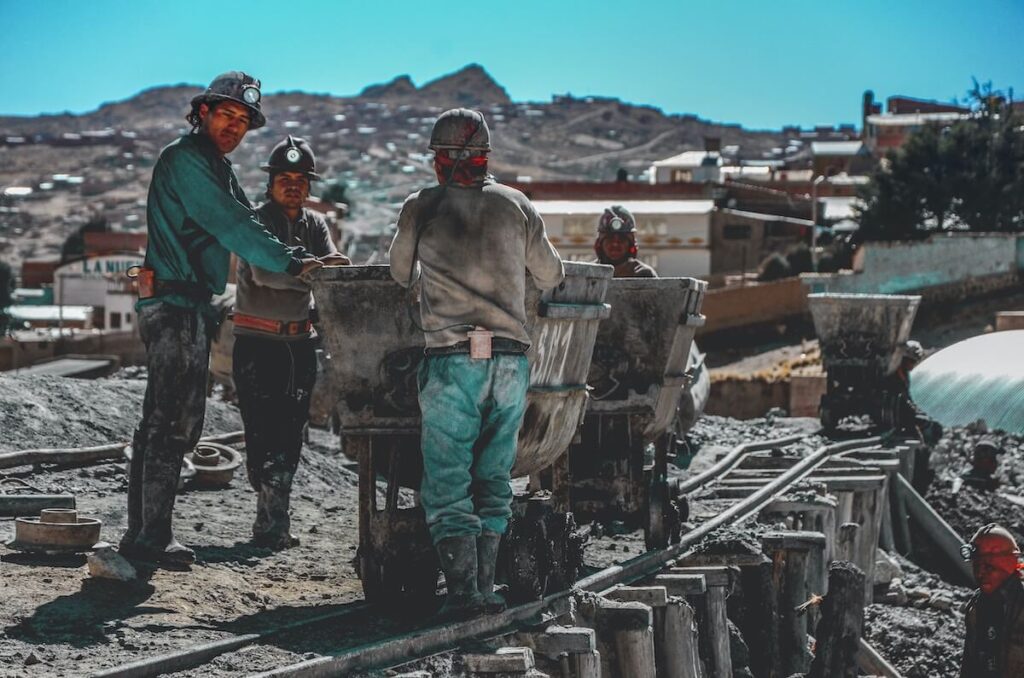 miners working at cerro rico of potosi