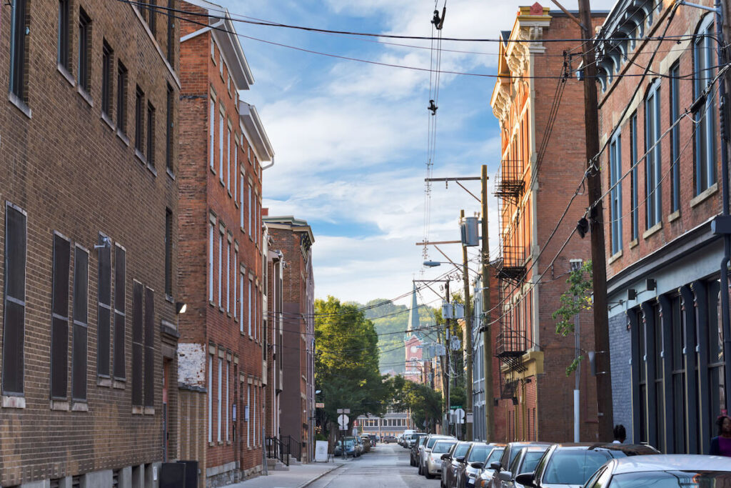Over the Rhine district in Downtown Cincinnati, Ohio