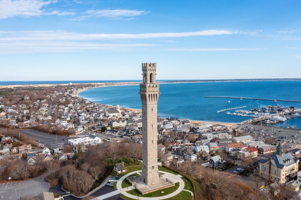 Aerial view of Provincetown in Cape Cod