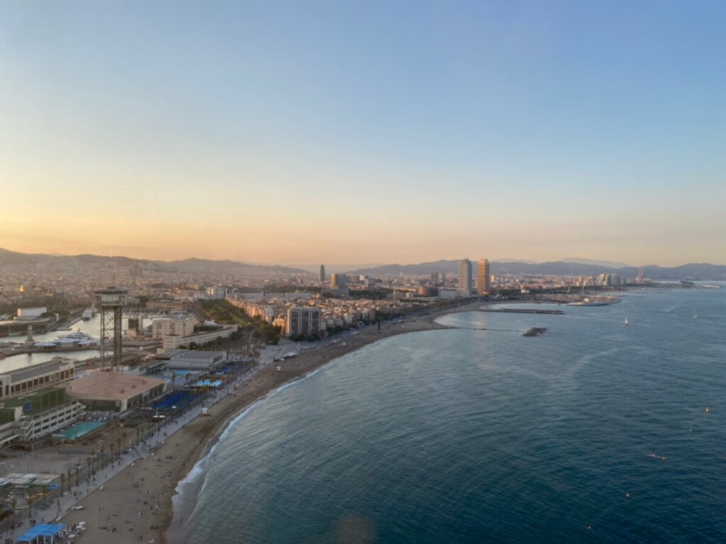 aerial view of Barceloneta Beach