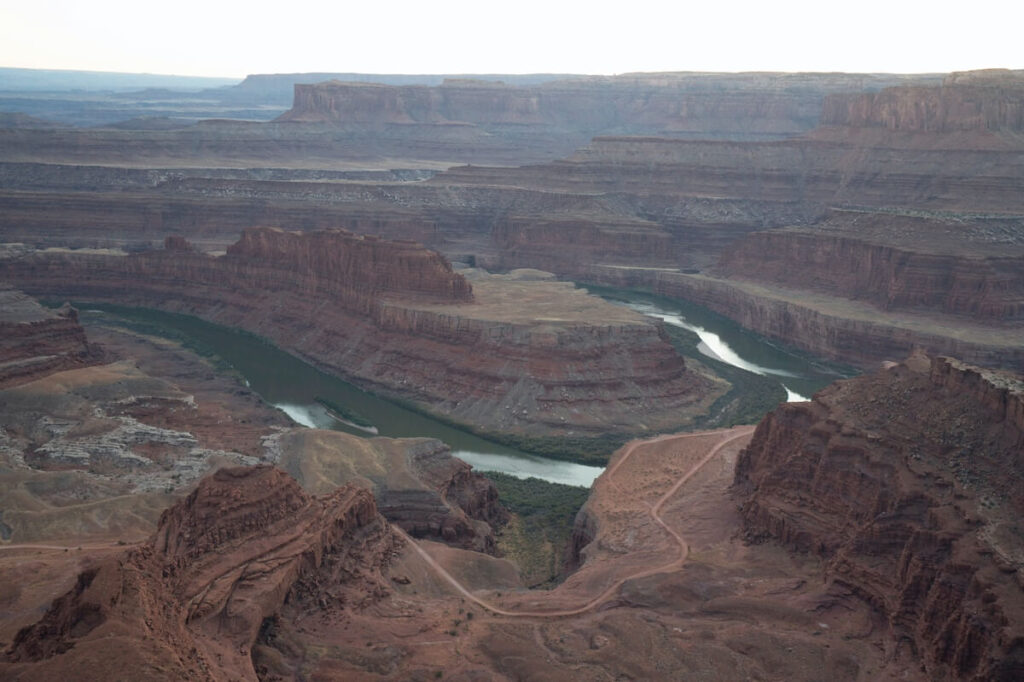 top view of river running through Dead Horse State Park