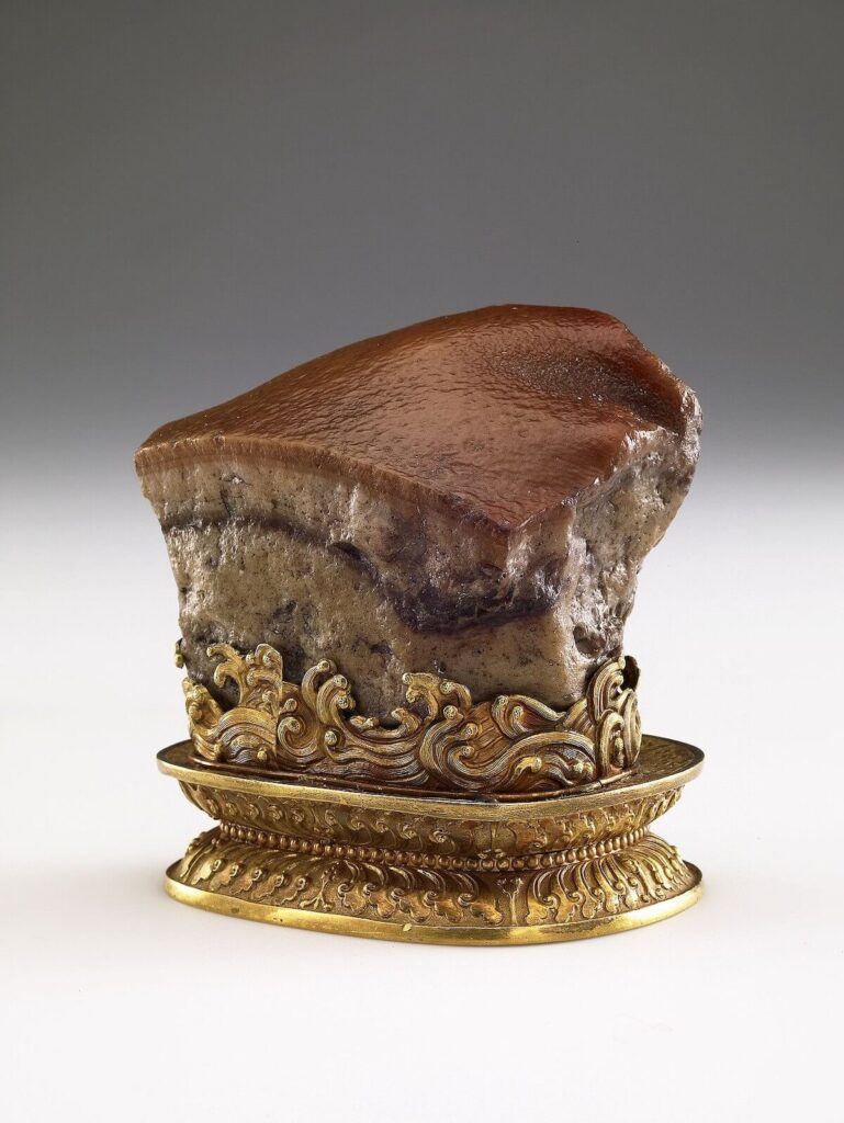 close up of Meat-Shaped Stone from Qing Dynasty