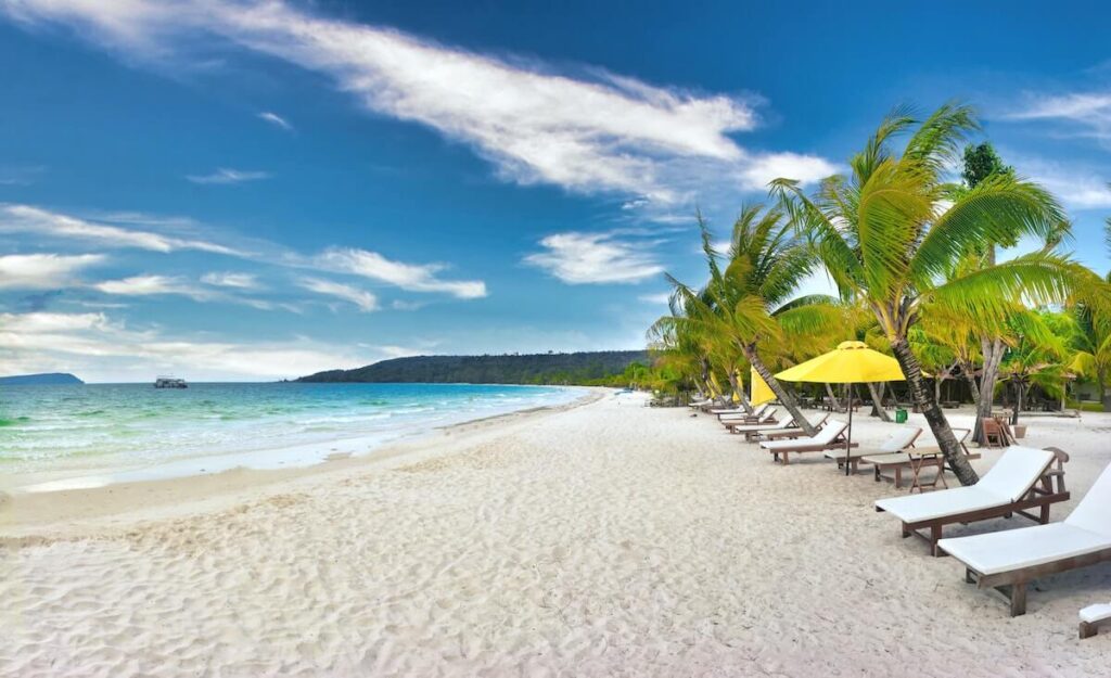 white sand beach in Sihanoukville, Cambodia