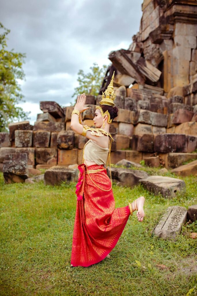 Cambodian woman in traditional dance costume